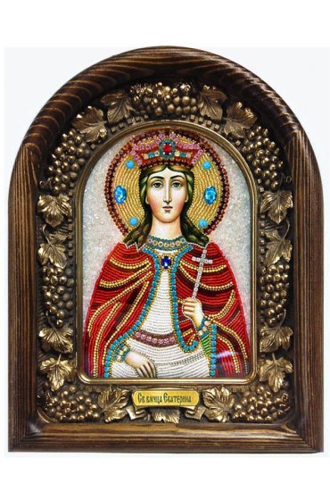 Икона Екатерина Великомученица из бисера, арт ДИ-079