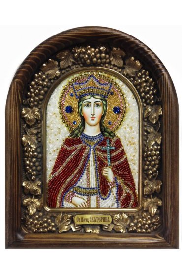 Икона Екатерина Великомученица из бисера, арт ДИ-080