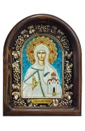 Икона Людмила Чешская из бисера и жемчуга, арт ДИ-097