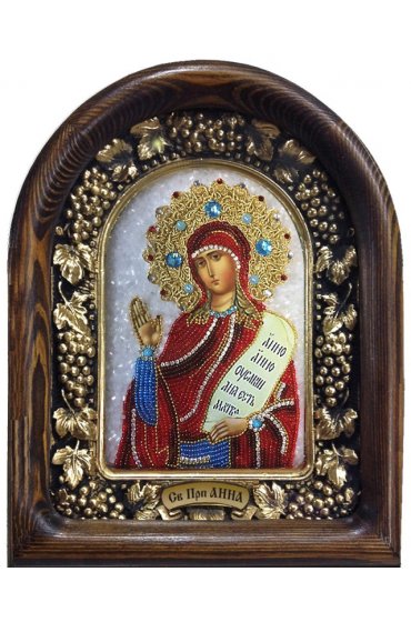 Икона Анна праведная из бисера, арт ДИ-595