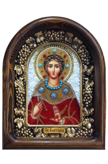 Икона Виктория святая из бисера, арт ДИ-607
