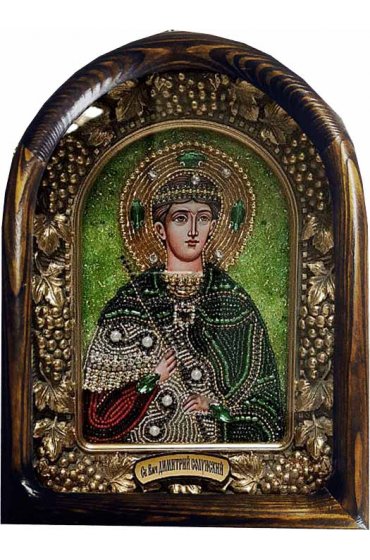 Икона Дмитрий Солунский из бисера, арт ДИ-730