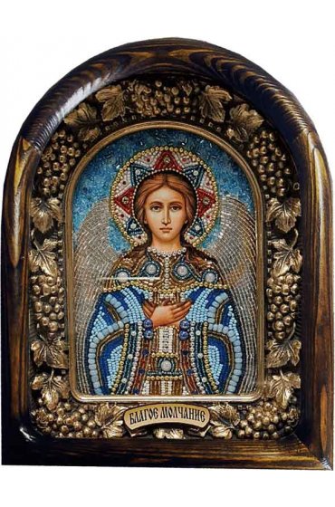 Икона Спас Благое Молчание из бисера, арт ДИ-732