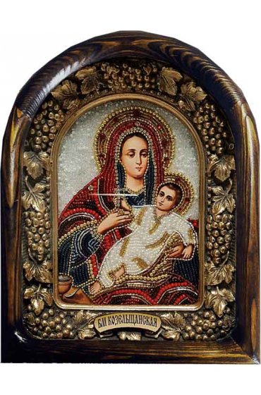 Икона Божьей Матери Козельщанская из бисера, арт ДИ-734