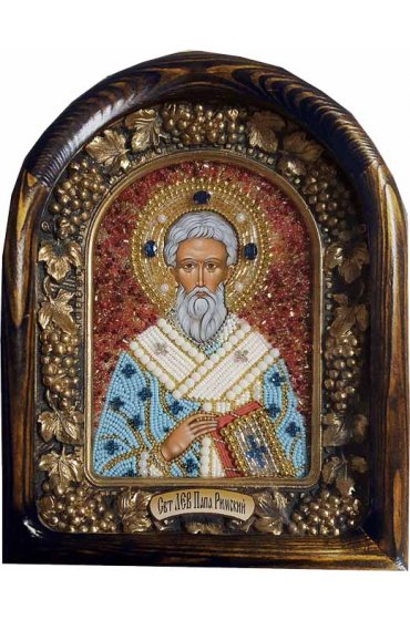 Икона Лев Римский из бисера, арт ДИ-739