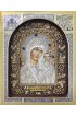 Икона Божией Матери Казанская из бисера и жемчуга, арт ДИ-238