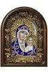 Икона Божией Матери Казанская из бисера жемчуга и натуральных камней, арт ДИ-233