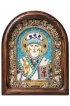 Икона Николай Чудотворец из бисера и натуральных камней, арт ДИ-140