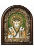 Икона Николай Чудотворец из бисера и натуральных камней, арт ДИ-139