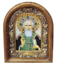 Икона Сергий Радонежский из бисера, арт ДИ-176