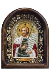 Икона Александр Невский из бисера и натуральных камней, арт ДИ-184