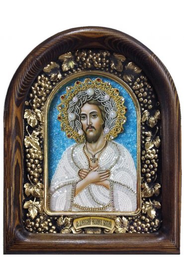 Икона Алексий Человек Божий из бисера, арт ДИ-564