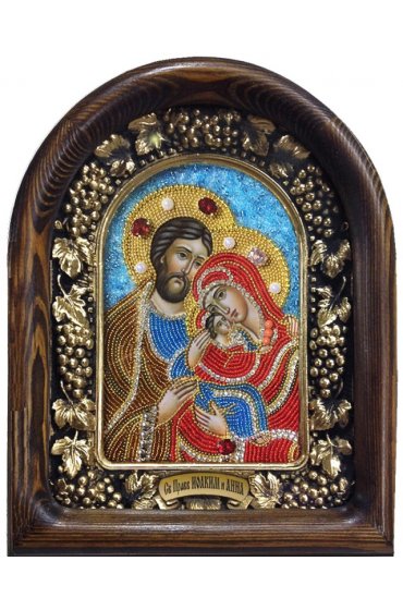Икона Иоаким и Анна Праведные из бисера, арт ДИ-568