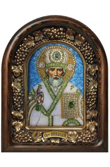 Икона Николай Чудотворец из бисера, арт ДИ-535
