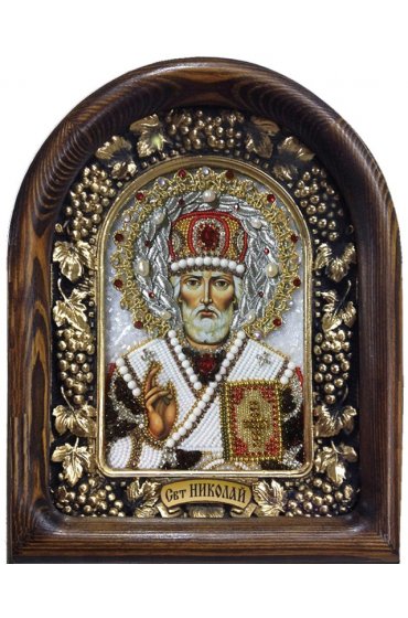 Икона Николай Чудотворец из бисера, арт ДИ-536