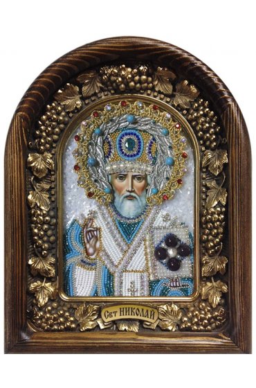 Икона Николай Чудотворец из бисера, арт ДИ-537