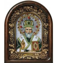 Икона Николай Чудотворец из бисера, арт ДИ-538