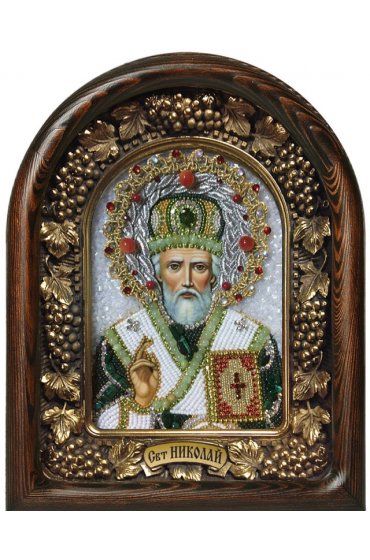 Икона Николай Чудотворец из бисера, арт ДИ-538