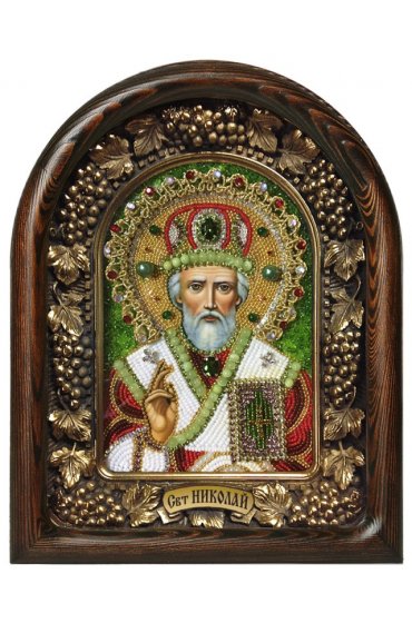 Икона Николай Чудотворец из бисера, арт ДИ-541