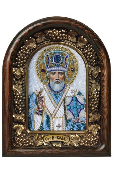 Икона Николай Чудотворец из бисера, арт ДИ-550