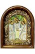 Икона Святая Троица из бисера и жемчуга, арт ДИ-481