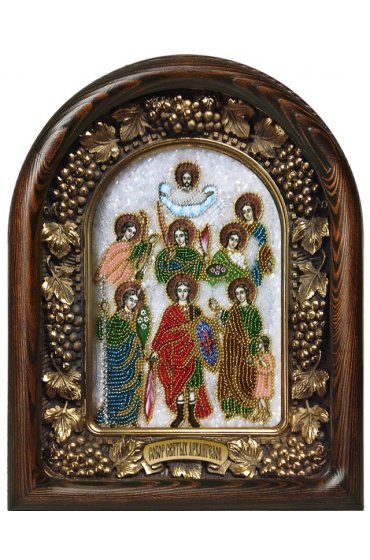 Икона Собор Святых Архангелов из бисера, арт ДИ-484