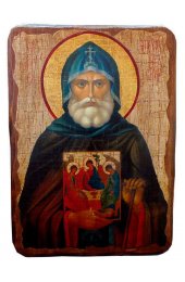 Икона Александр Свирский под старину (13 х 17,5 см), арт IDR-537