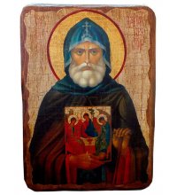 Икона Александр Свирский под старину (13 х 17,5 см), арт IDR-537