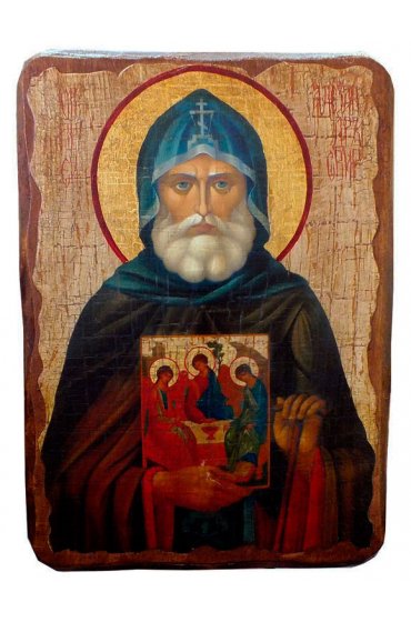 Икона Александр Свирский под старину (13 х 17,5 см), арт IDR-537