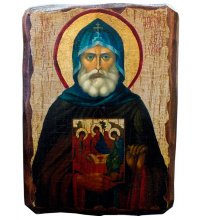 Икона Александр Свирский под старину (17 х 23 см), арт IDR-569