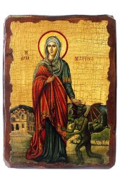 Икона Марина (Маргарита) Антиохийская под старину (13 х 17,5 см), арт IDR-805