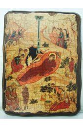 Икона Рождество Христово под старину (13 х 17 см), арт IDR-553