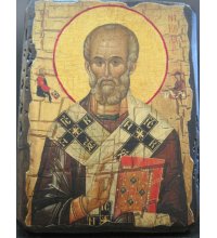 Икона Николай Чудотворец под старину (13 х 17 см), арт IDR-562