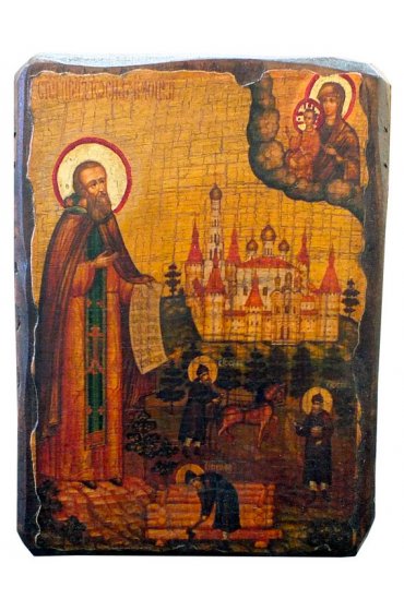 Икона Иосиф Волоцкий под старину (13 х 17,5 см), арт IDR-606