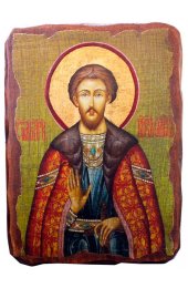 Икона Олег Рязанский под старину (13 х 17,5 см), арт IDR-621