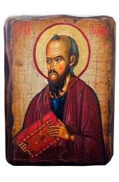 Икона Павел апостол под старину (13 х 17,5 см), арт IDR-623