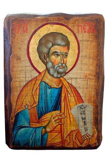 Икона Петр апостол под старину (13 х 17,5 см), арт IDR-626