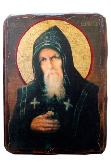 Икона Серафим Вырицкий под старину (13 х 17,5 см), арт IDR-630