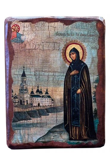 Икона Анна Кашинская под старину (13 х 17,5 см), арт IDR-644