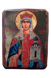 Икона Людмила Чешская под старину (13 х 17,5 см), арт IDR-661