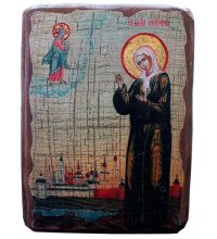 Икона Матрона Московская под старину (13 х 17,5 см), арт IDR-667