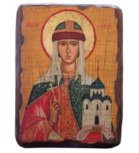 Икона Ольга равноапостольная под старину (13 х 17,5 см), арт IDR-671