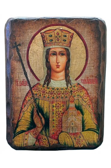 Икона Тамара царица под старину (13 х 17,5 см), арт IDR-674