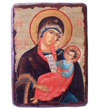 Икона Божья Матерь Утоли Моя Печали под старину (17 х 23 см), арт IDR-701
