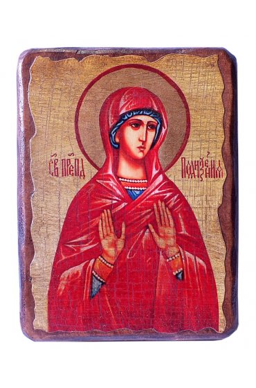 Икона Поликсения Испанская под старину (13 х 17,5 см), арт IDR-748