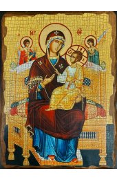Икона Божья Матерь Всецарица (Пантанасса) под старину (17 х 23 см), арт IDR-023