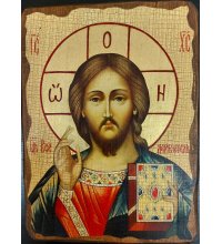 Икона Спаситель под старину (13 х 17,5 см), арт IDR-032