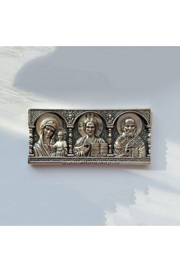 Икона Дорожная из бронзы с серебром, арт нп-идбп-сз-001