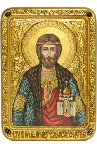 Икона Владислав Сербский писаная, арт ИРП-640