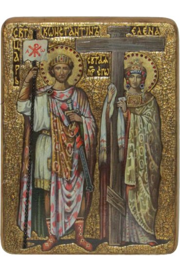 Икона Константин и Елена равноапостольные писаная, арт ИРП-651